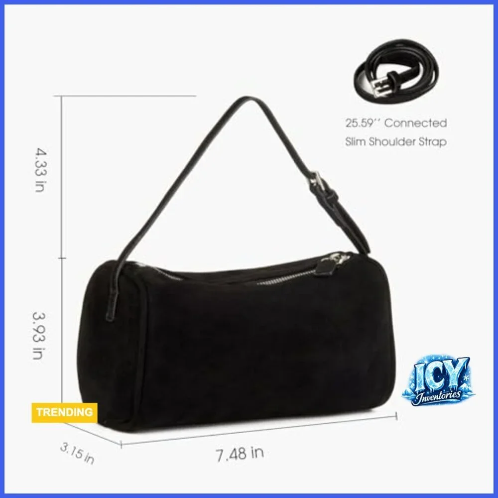 Premium Suede Leather Crossbody Bag with Adjustable Strap